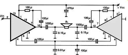 LA4422 II MOSNA electronic component with associated schematic circuit diagram